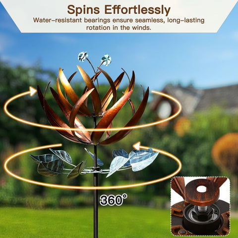 Pure Echo wind spinner with ball bearings enables smooth 360-degree rotation