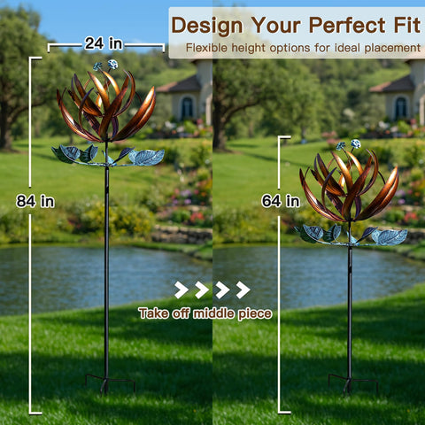 Pure Echo bronze-finish wind spinner details emphasize timeless outdoor art and durability