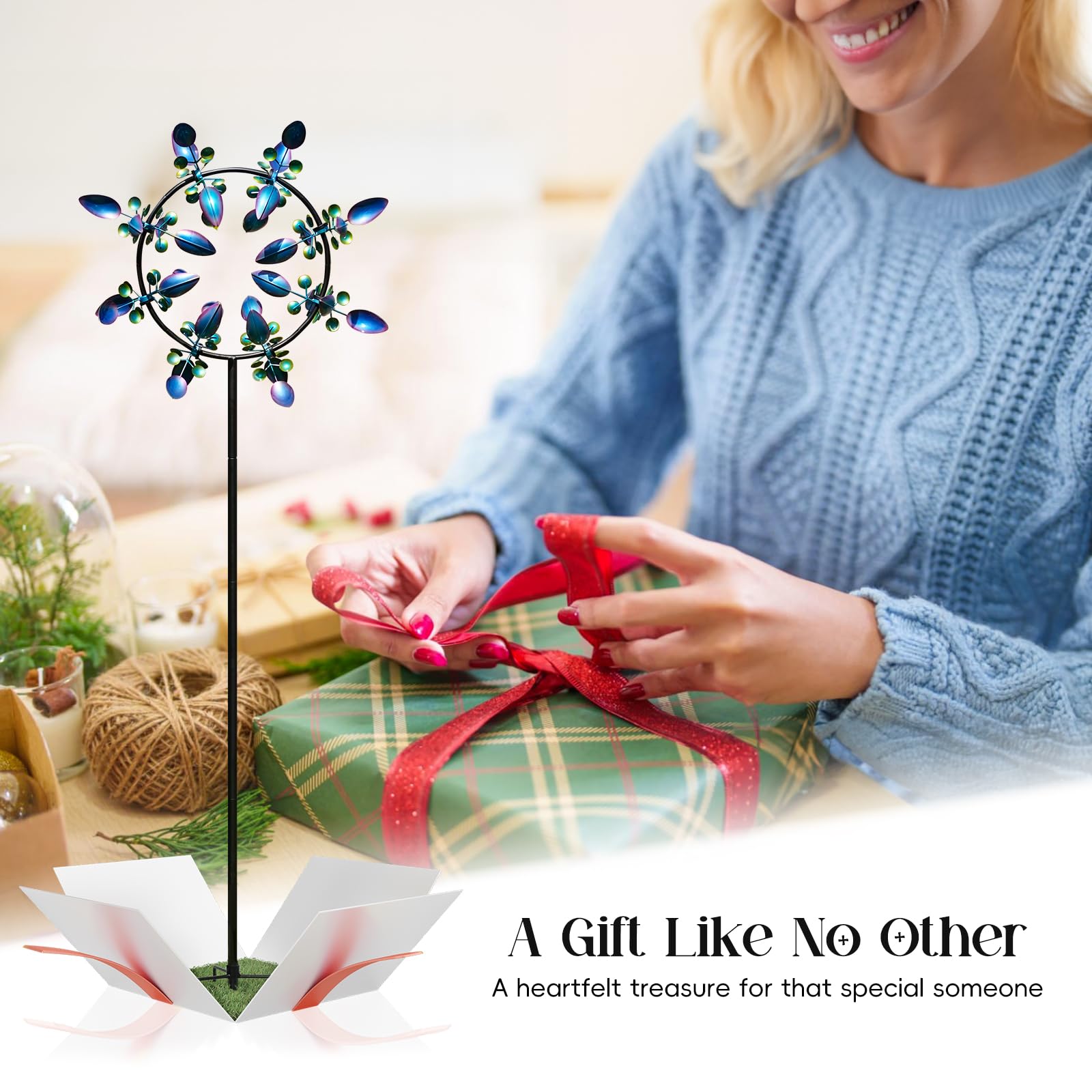 Pure Echo wind spinner garden decor ideal for year round outdoor spaces