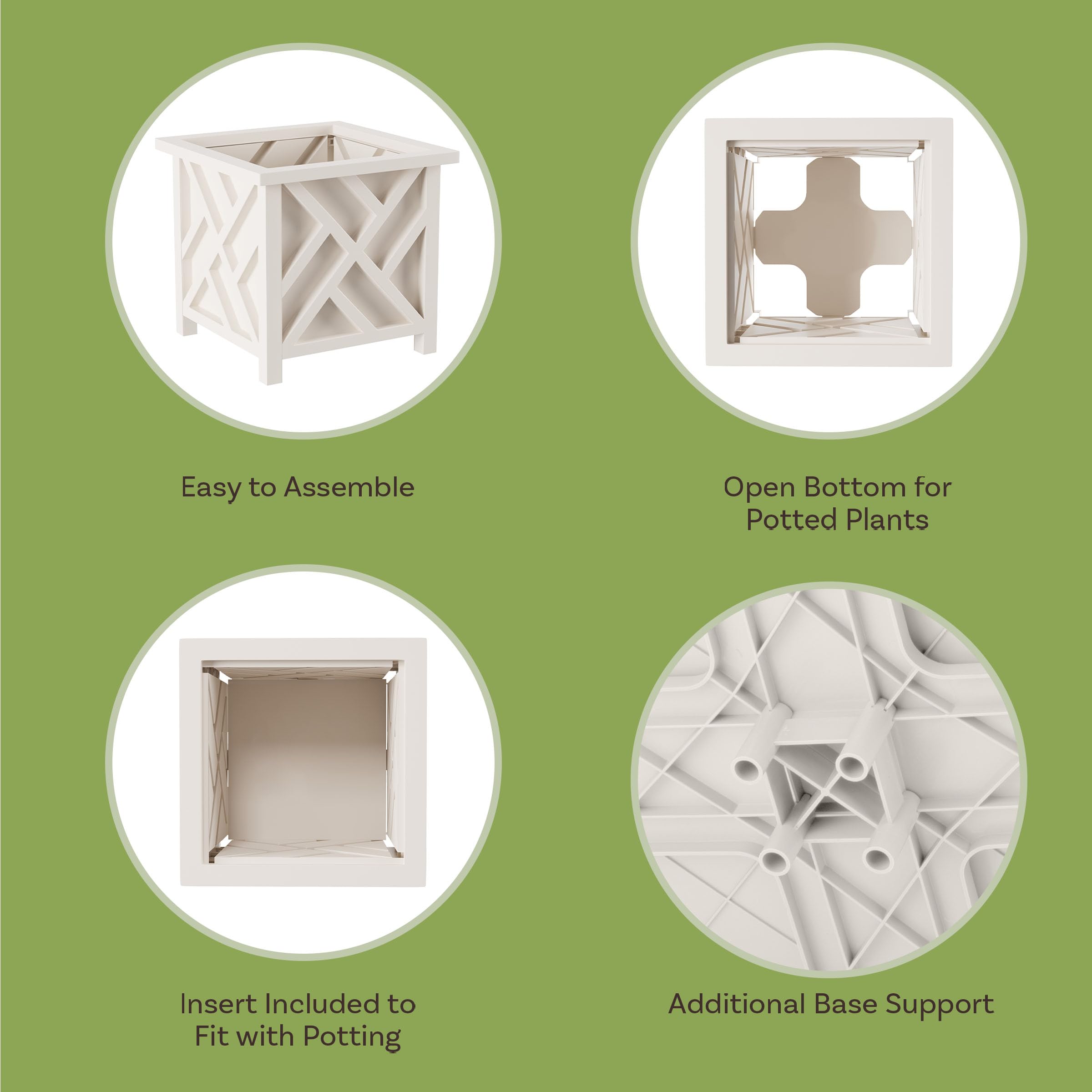 Pure Garden white planters bring clean, versatile style to patios and porches