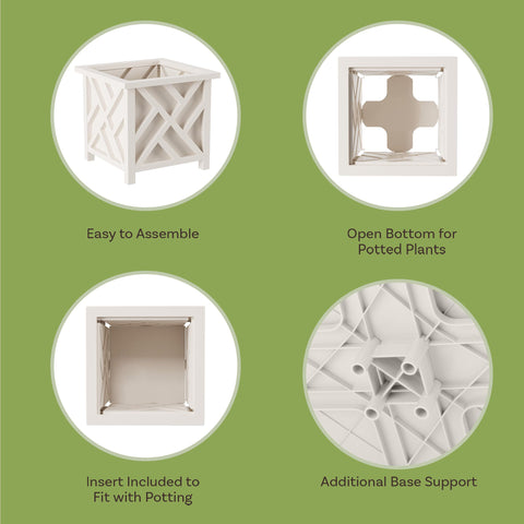 Pure Garden white planters bring clean, versatile style to patios and porches