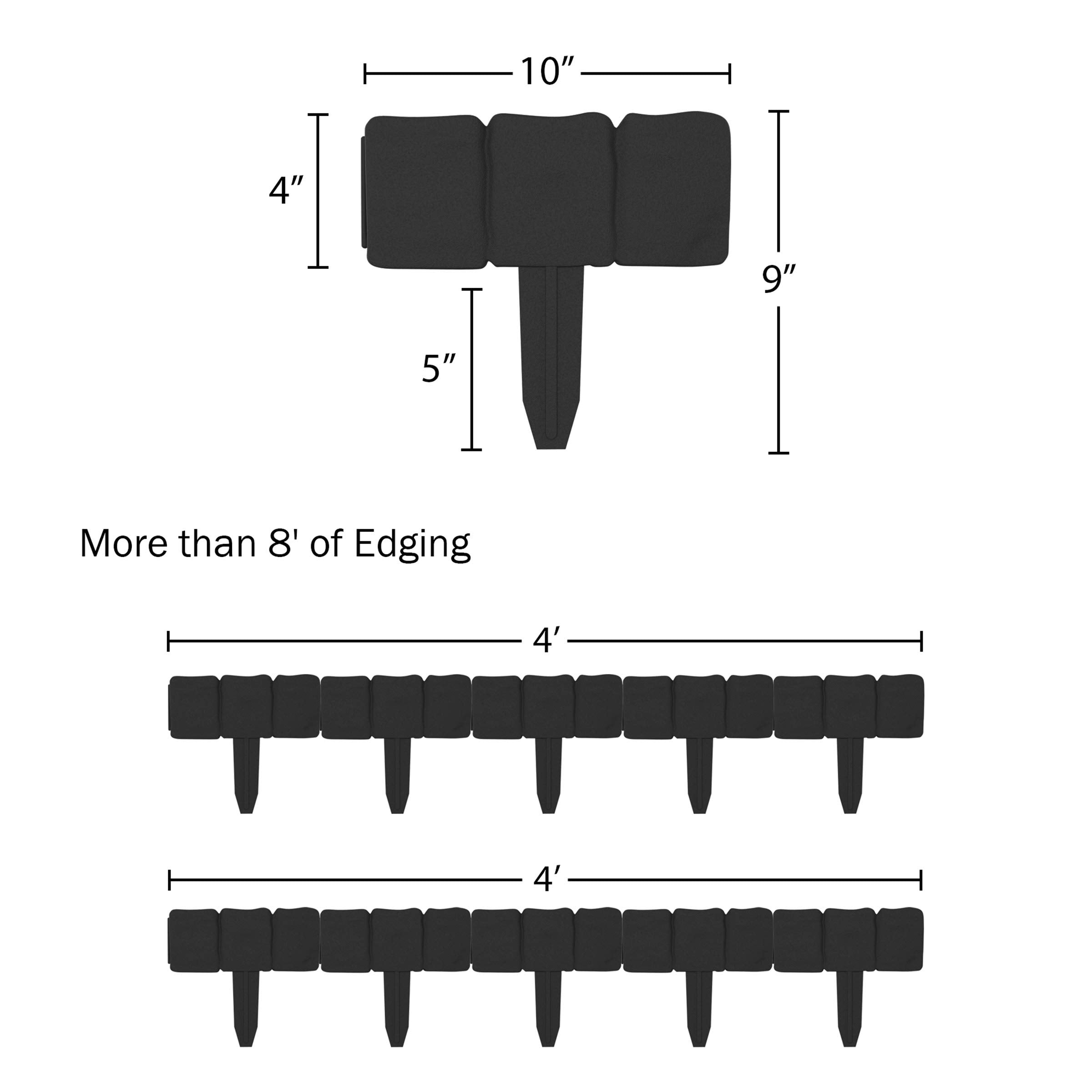 Pure Garden black-border-stakes-ground for quick, steady installation.