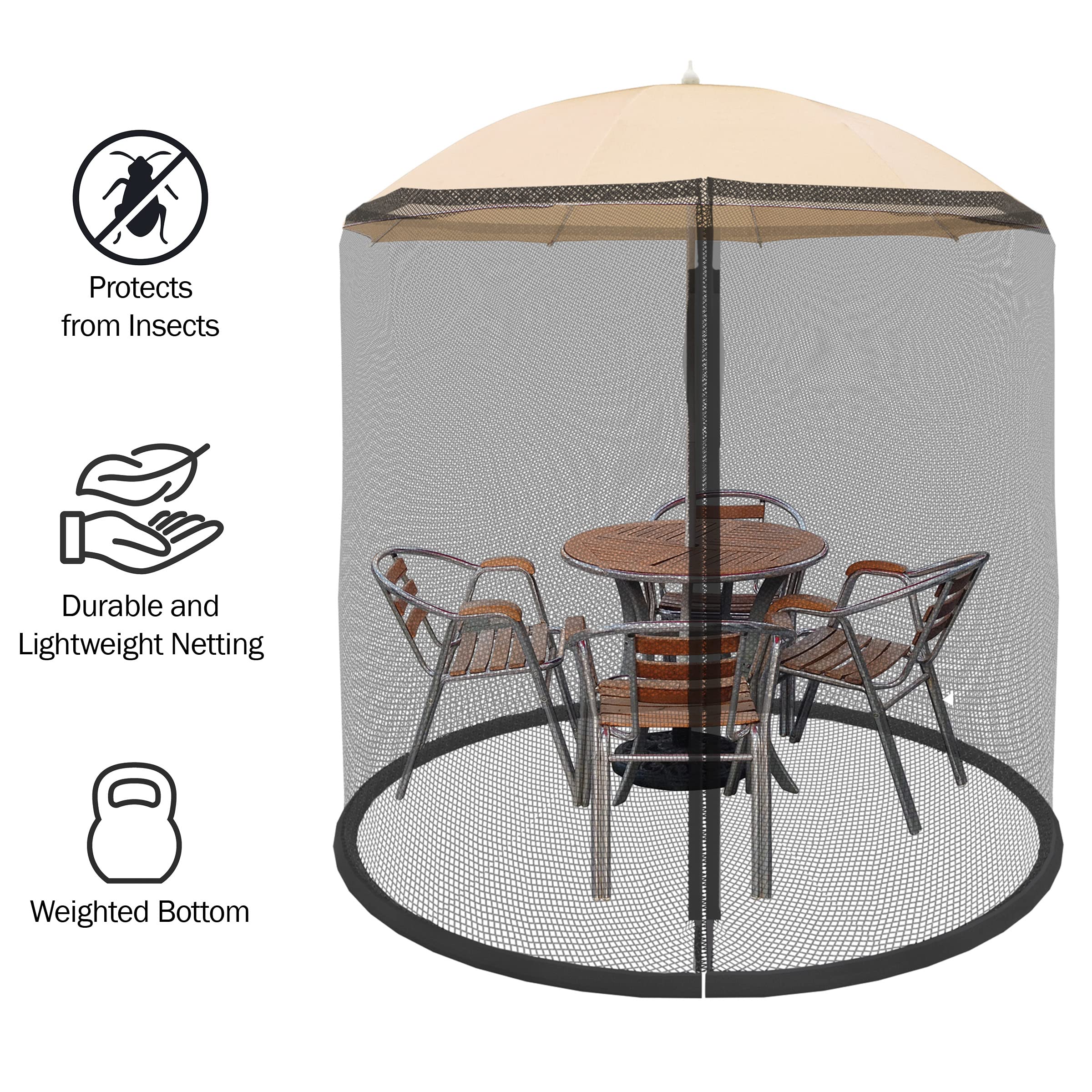 Pure Garden breathable polyester mesh lets breeze pass while guarding against bugs.