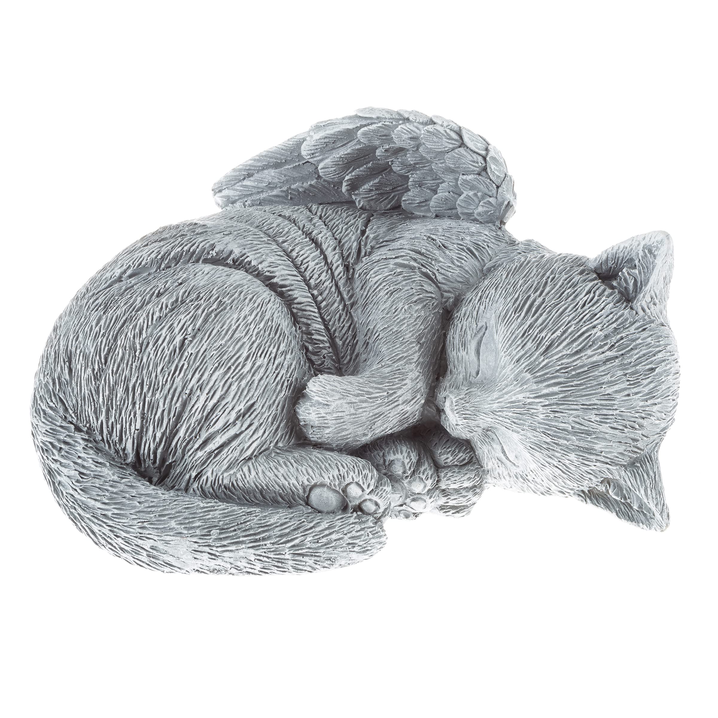 Pure Garden cat memorial stone with peaceful sleeping kitten angel for outdoor display