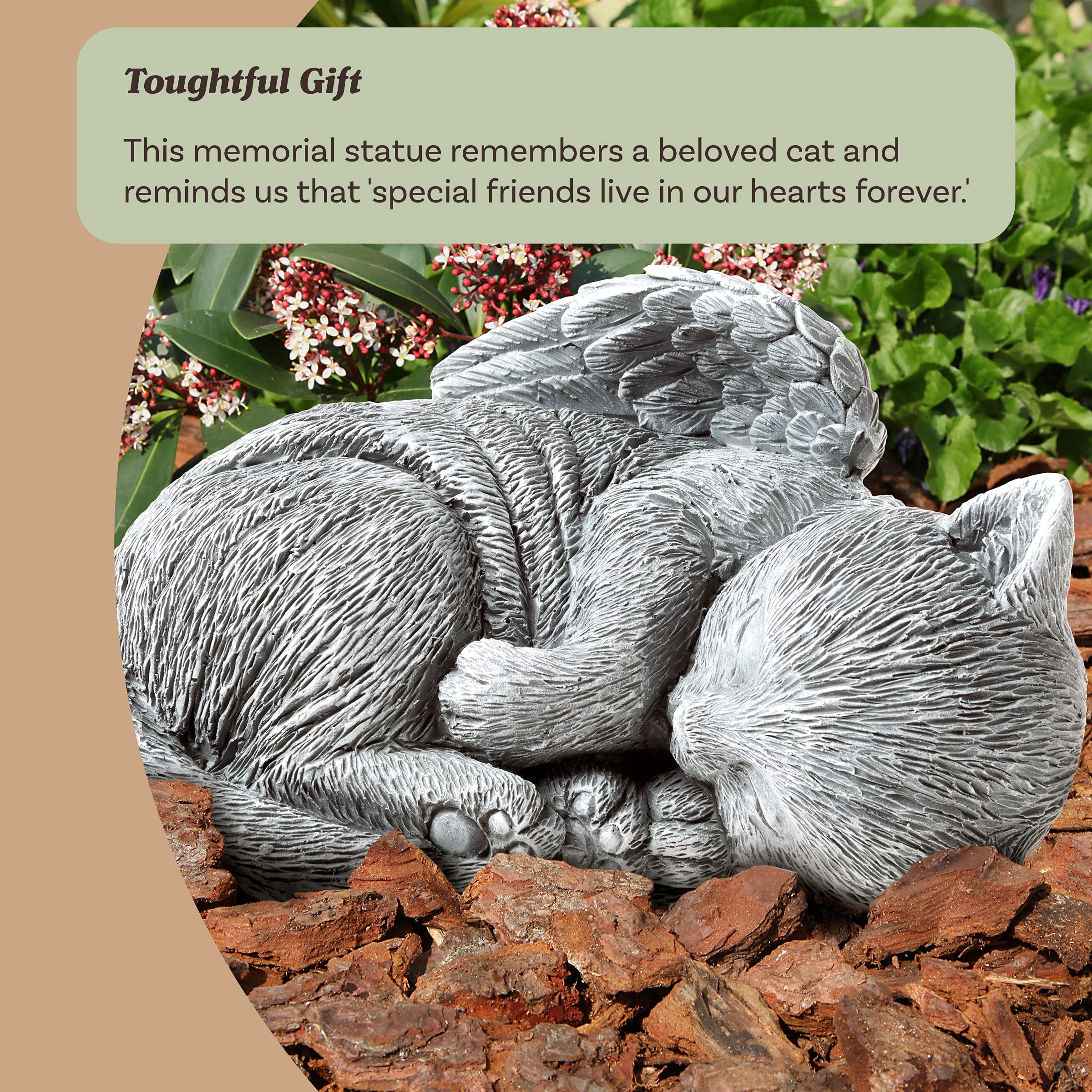 Pure Garden memorial stone in weather-resistant resin ensures durable garden remembrance