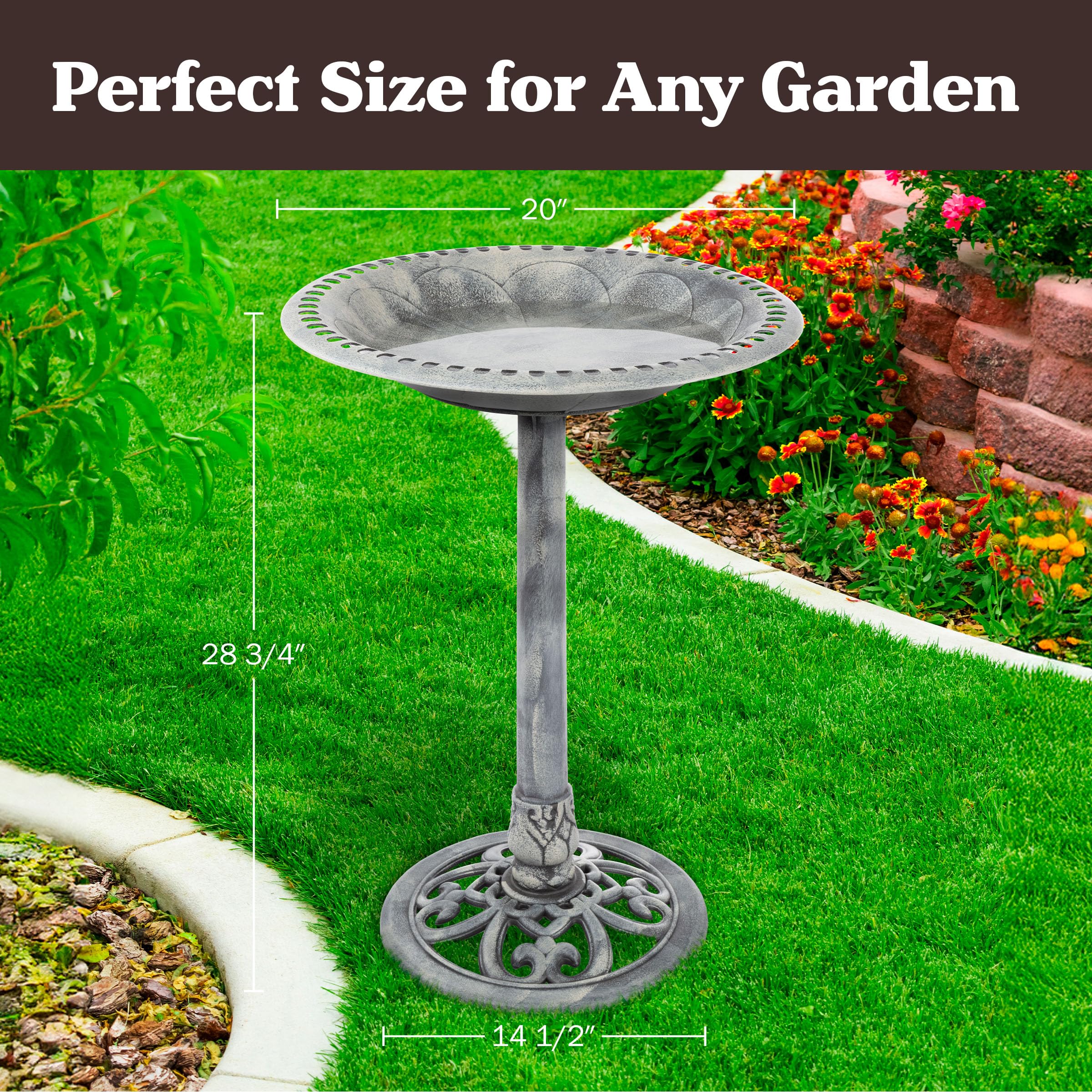 Pure Garden antique-style bird bath adds charm while supporting local birds year-round.