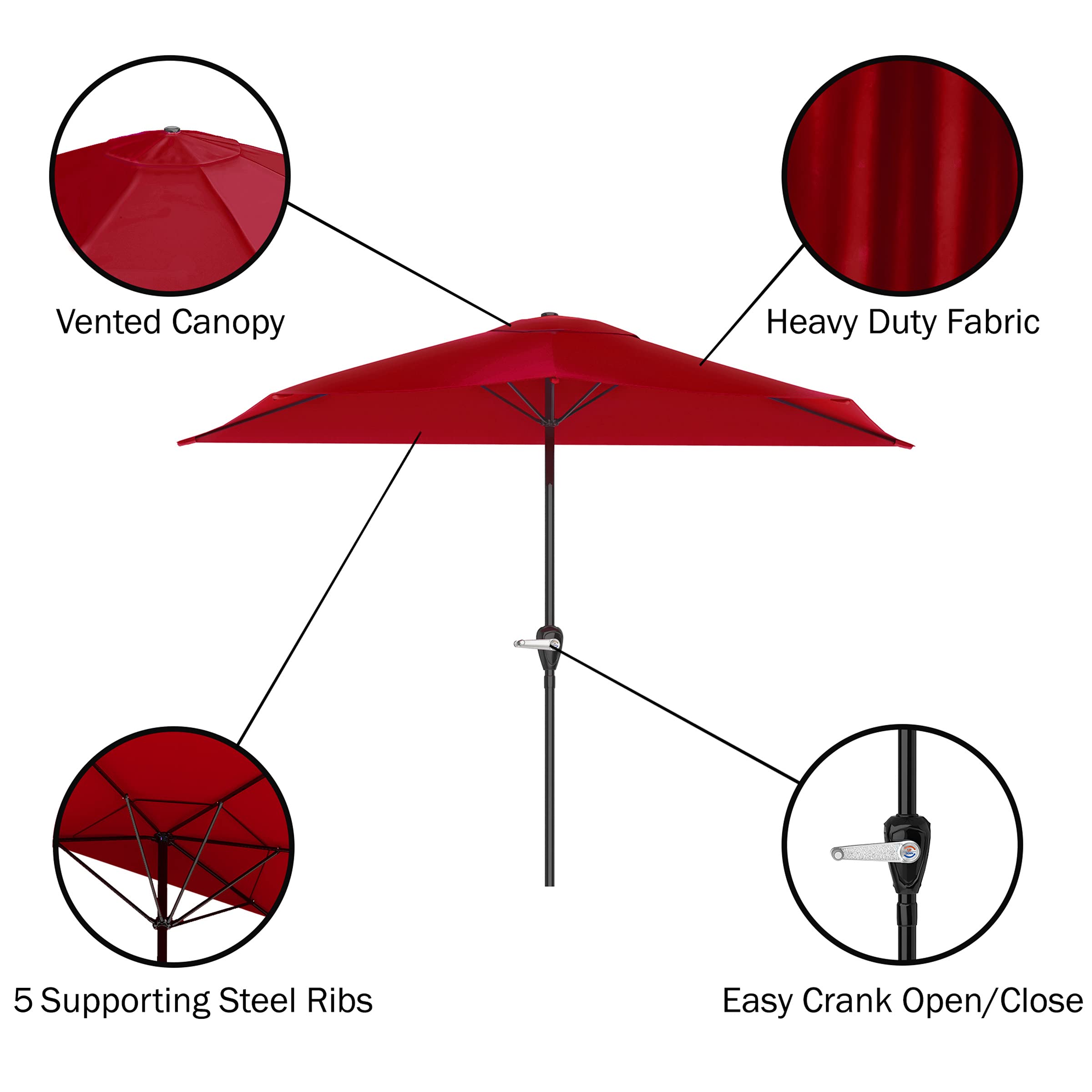 Pure Garden durable steel ribs detail for long-lasting shade