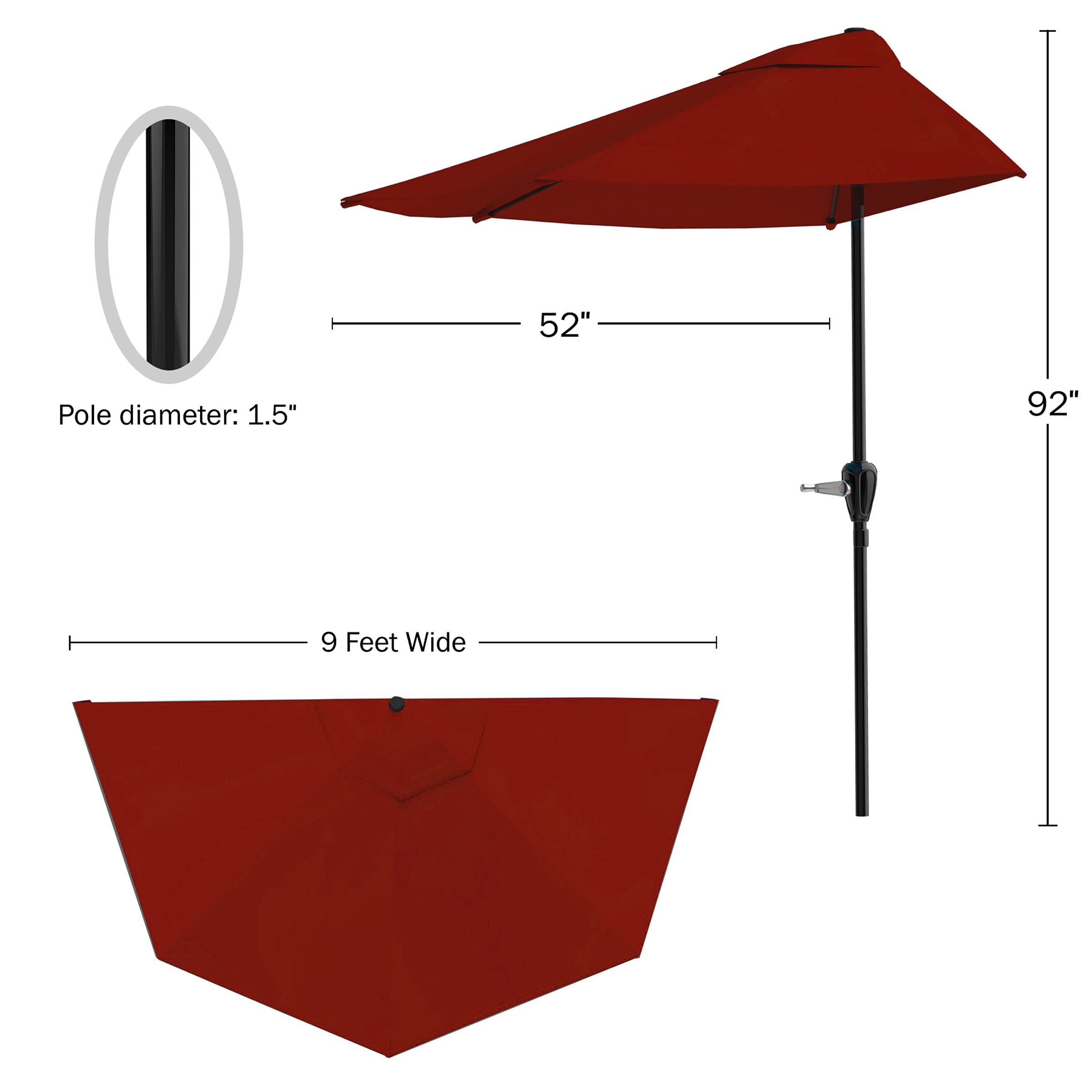 Pure Garden easy-crank mechanism close-up for quick shade
