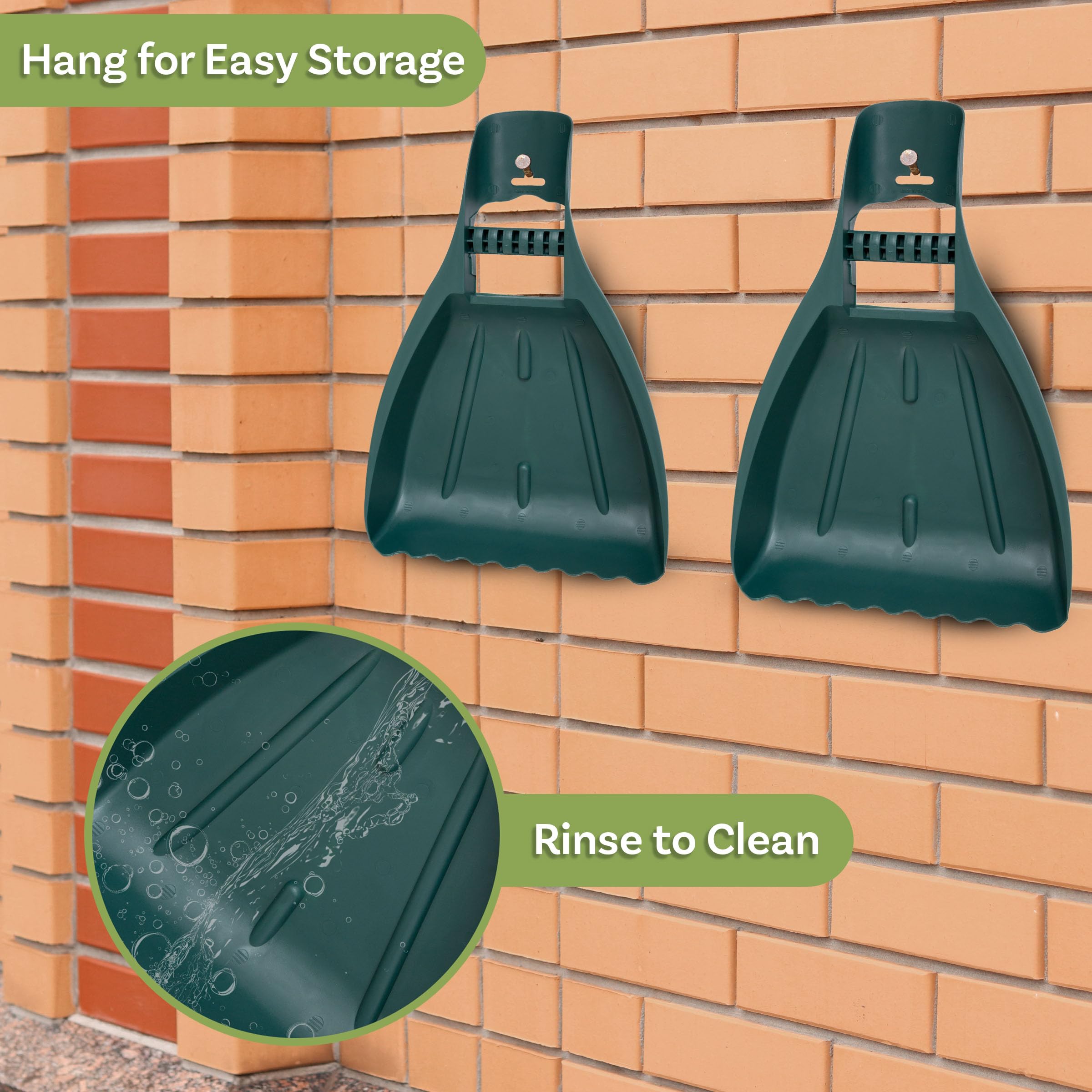 Pure Garden Leaf Scoops Hand Rakes with hanging slots stay organized after use.