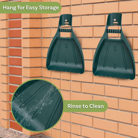 Pure Garden Leaf Scoops Hand Rakes with hanging slots stay organized after use.