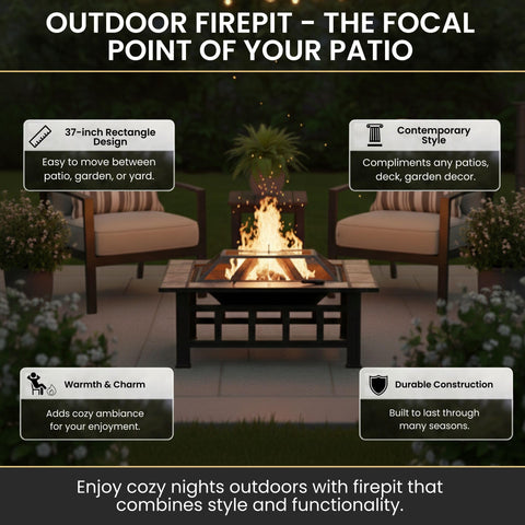 Pure Garden fire pit bowl 26.75-inch diameter for warm gatherings