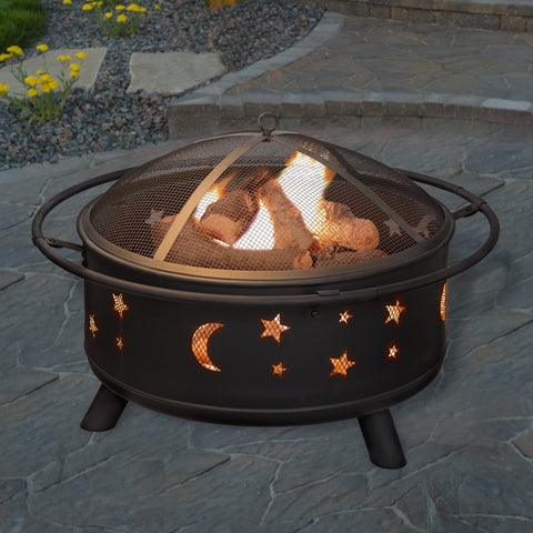 Pure Garden fire pit dimensions 32x32x18 suit patios well