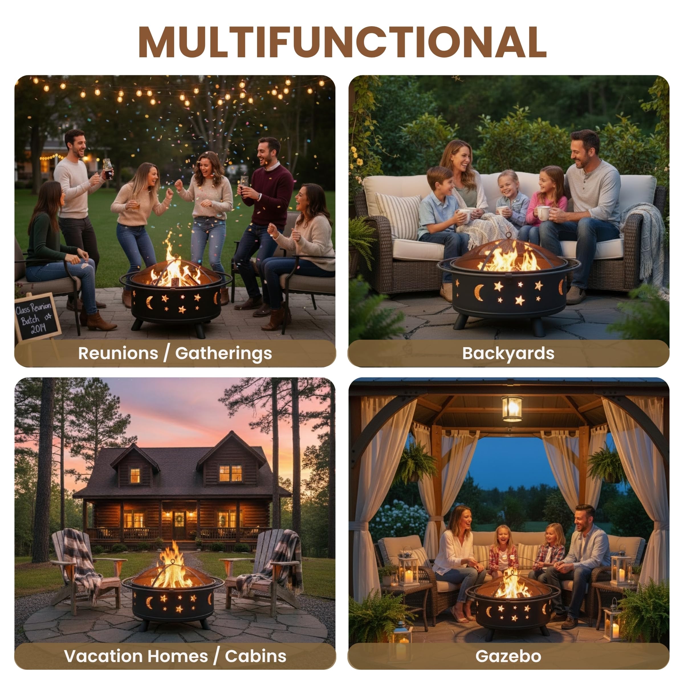 Pure Garden fire pit includes log grate for efficient burning