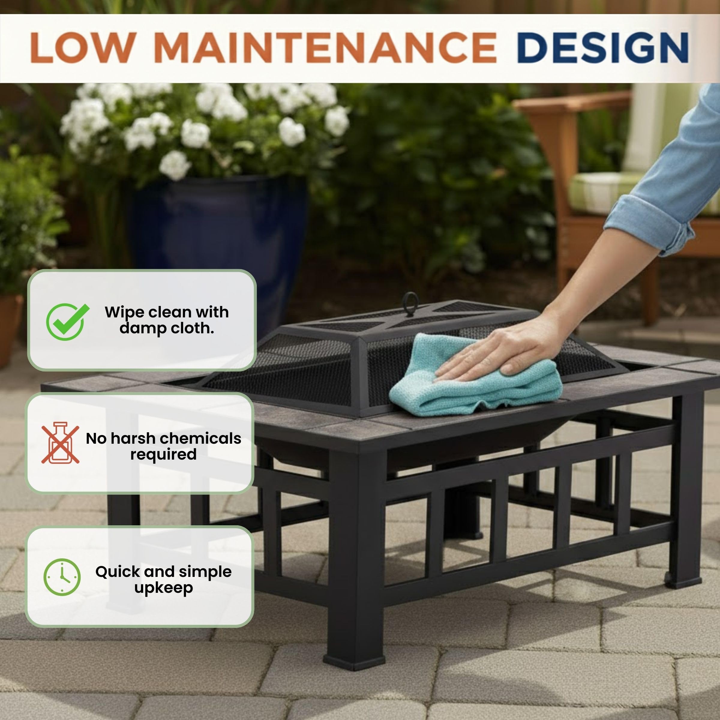 Pure Garden log poker included for safer wood stoking