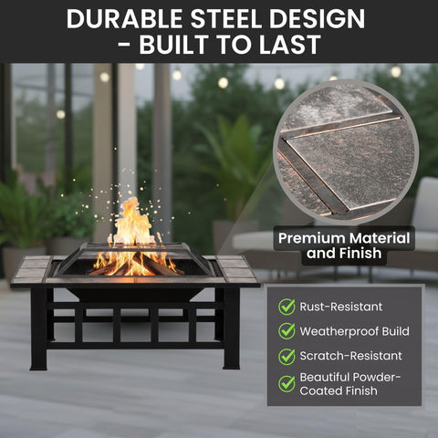 Pure Garden safety screen for the fire pit during outdoor gatherings