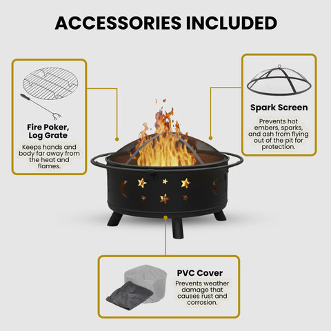 Pure Garden fire pit spark screen enhances safety during gatherings