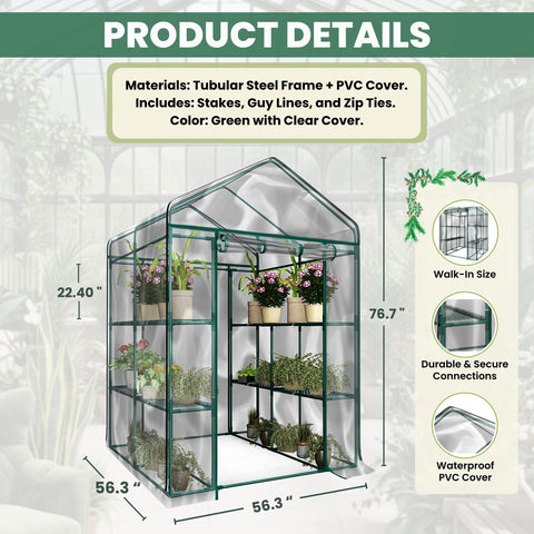 Pure Garden Greenhouse easy assembly—no tools required for quick setup.