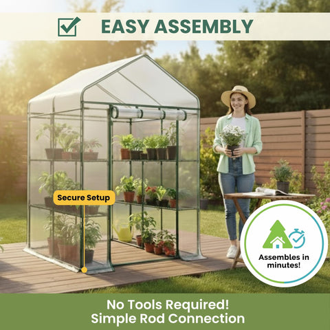 Pure Garden Greenhouse versatile indoors or outdoors for seasonal gardening.