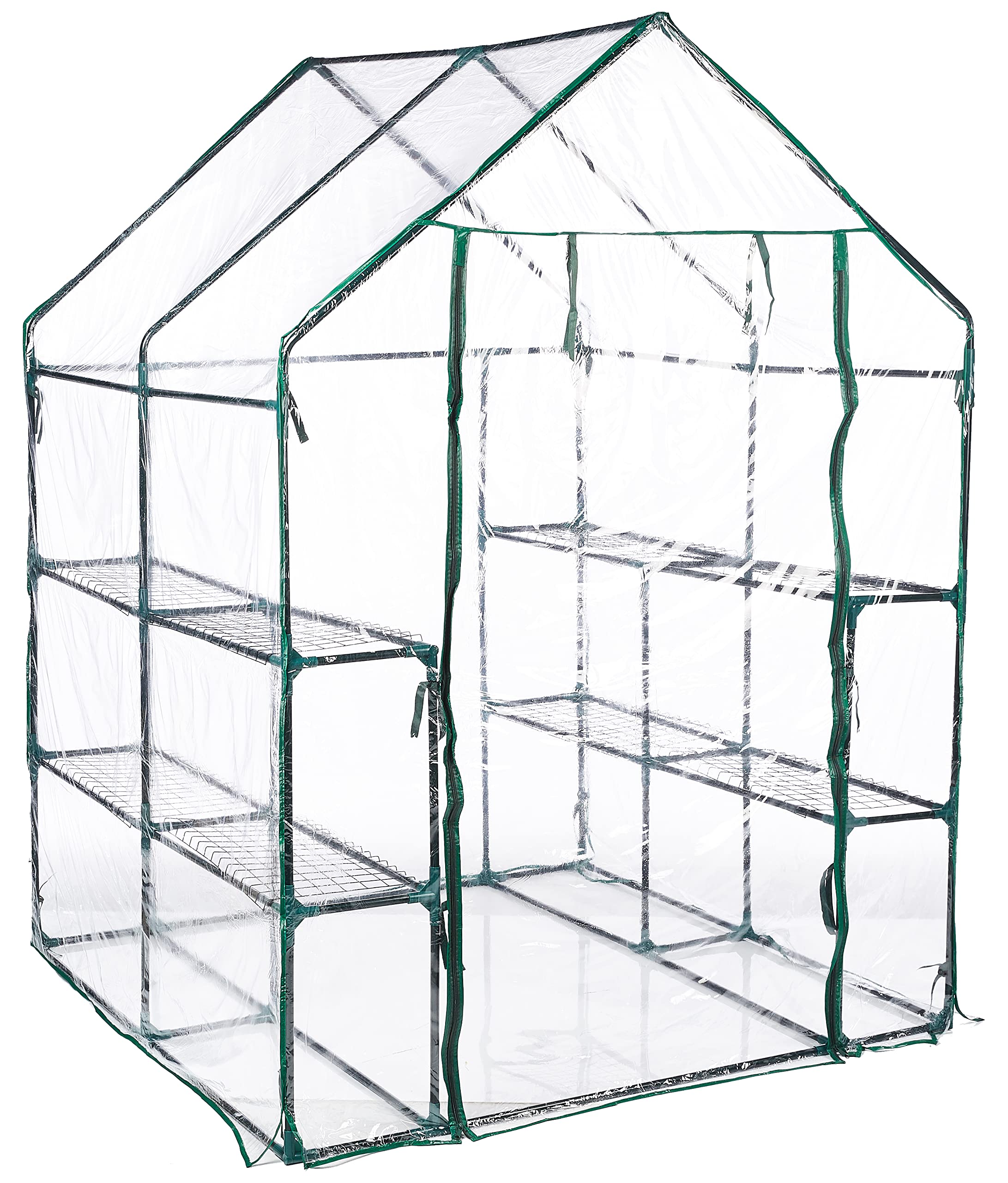 Pure Garden Greenhouse roll-up door provides easy access and airflow.