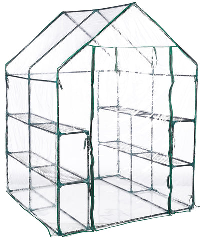Pure Garden Greenhouse roll-up door provides easy access and airflow.