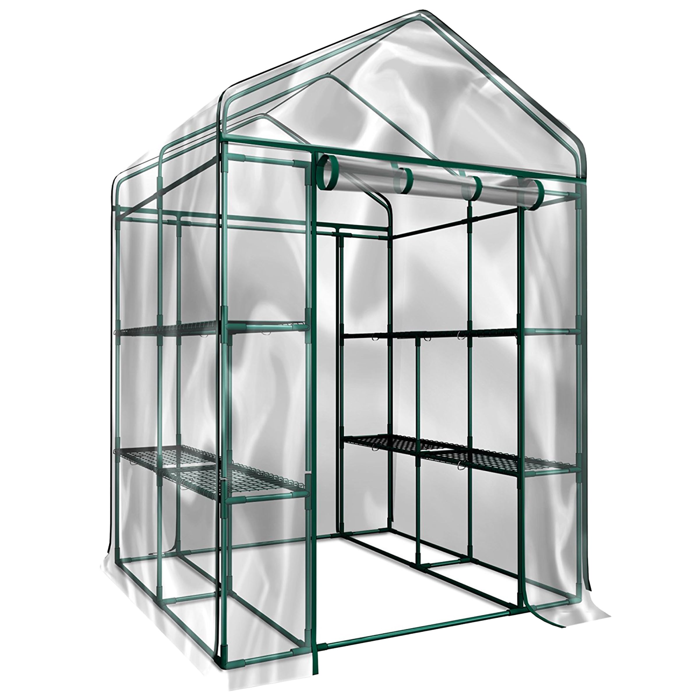 Pure Garden Greenhouse walk-in view shows spacious interior for seedlings.