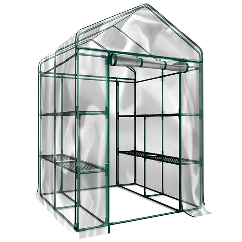 Pure Garden Greenhouse walk-in view shows spacious interior for seedlings.