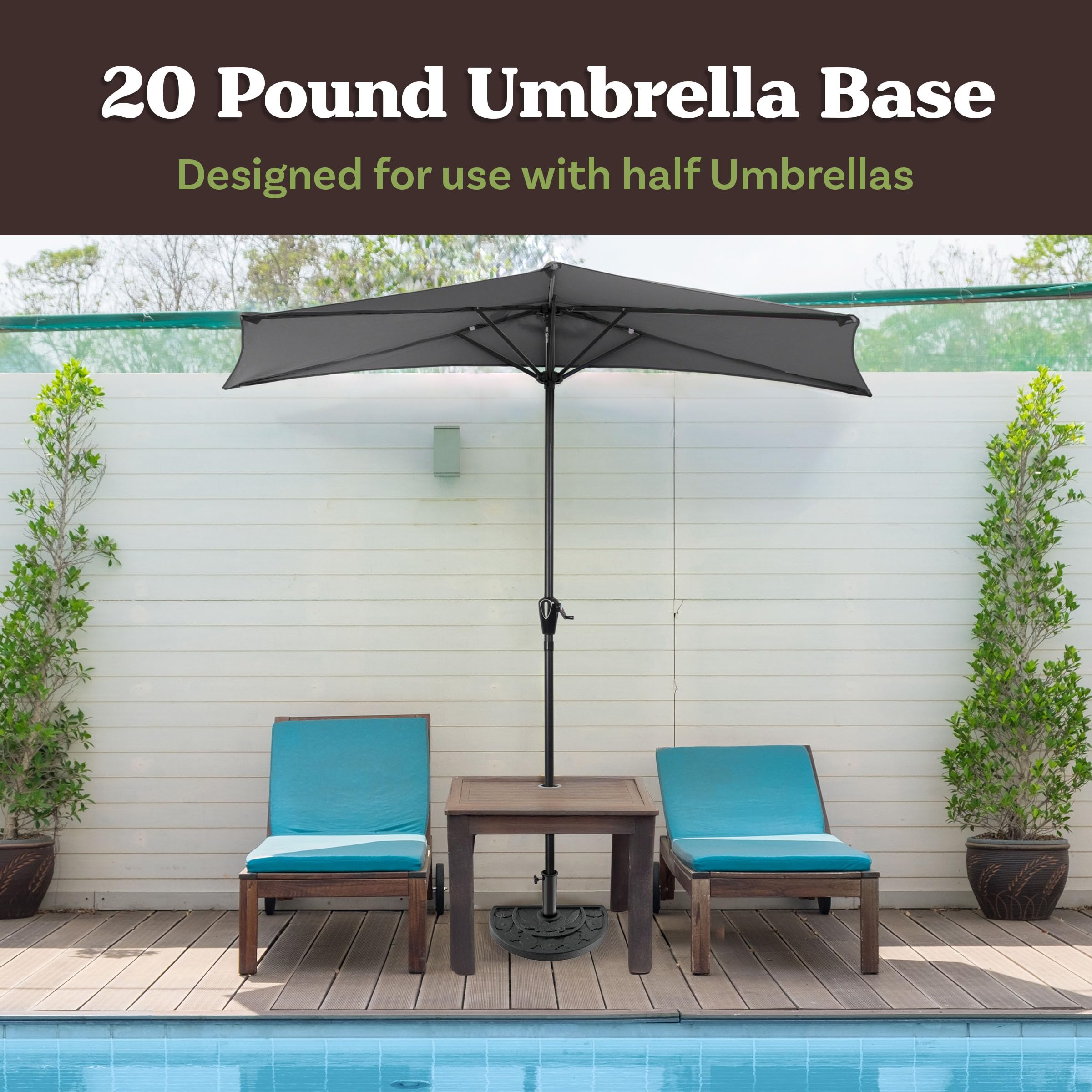 Pure Garden wall-friendly compact design keeps patio space free for seating.