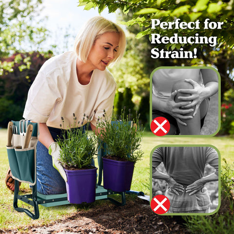 Sturdy steel frame supports up to 300 pounds during tasks