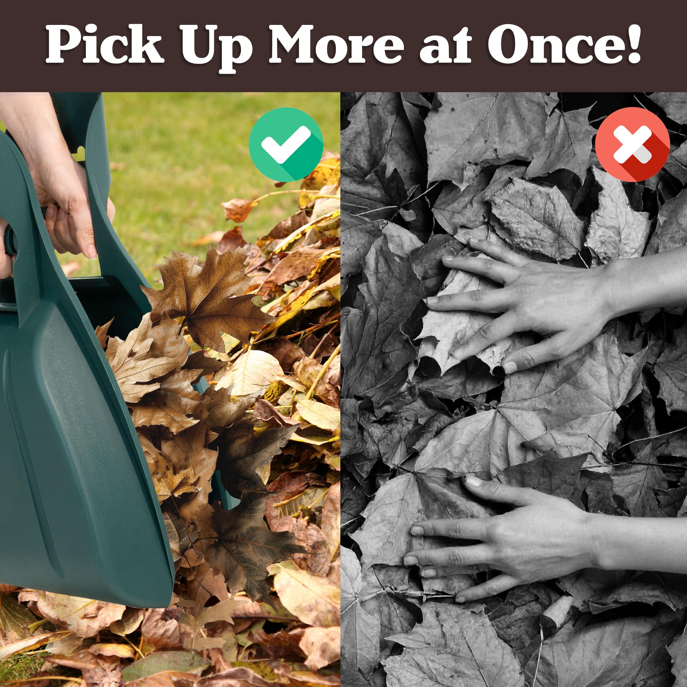 Pure Garden Leaf Scoops Hand Rakes with wrist guards provide comfort during yard work.