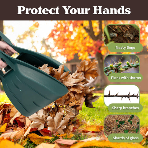 Pure Garden Leaf Scoops Hand Rakes feature lightweight, durable plastic construction for versatility.