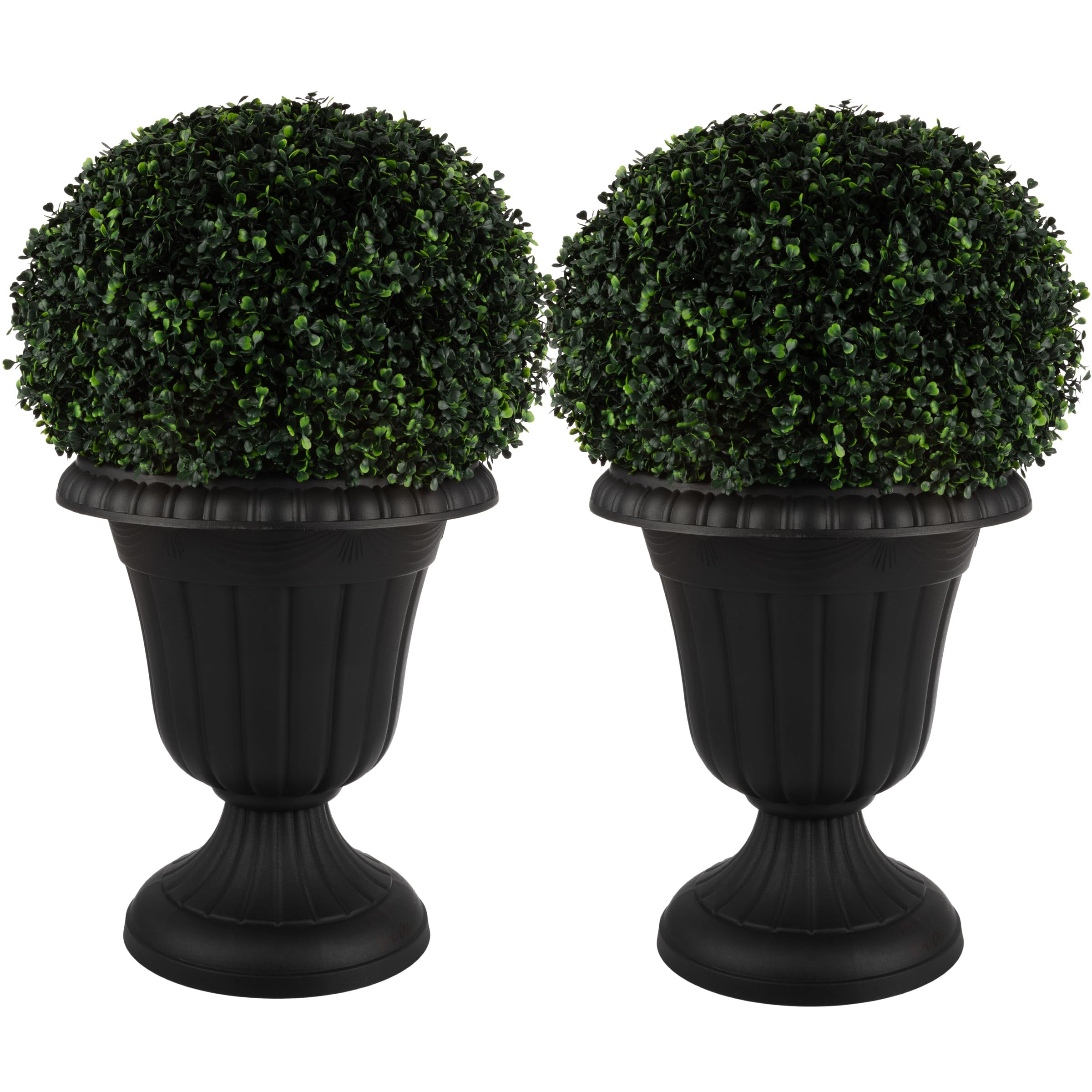 Pure Garden urn planter front view for porch decor and year-round display.