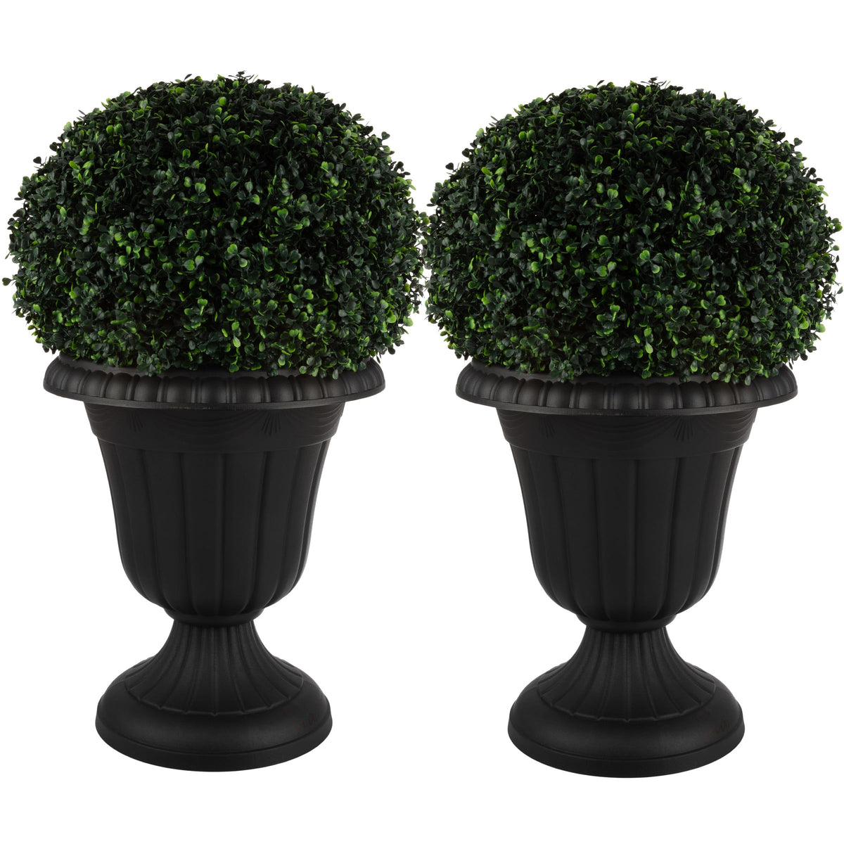 Pure Garden urn planter front view for porch decor and year-round display.