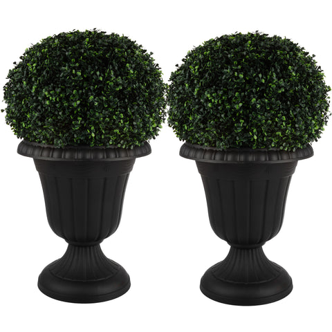 Pure Garden urn planter front view for porch decor and year-round display.