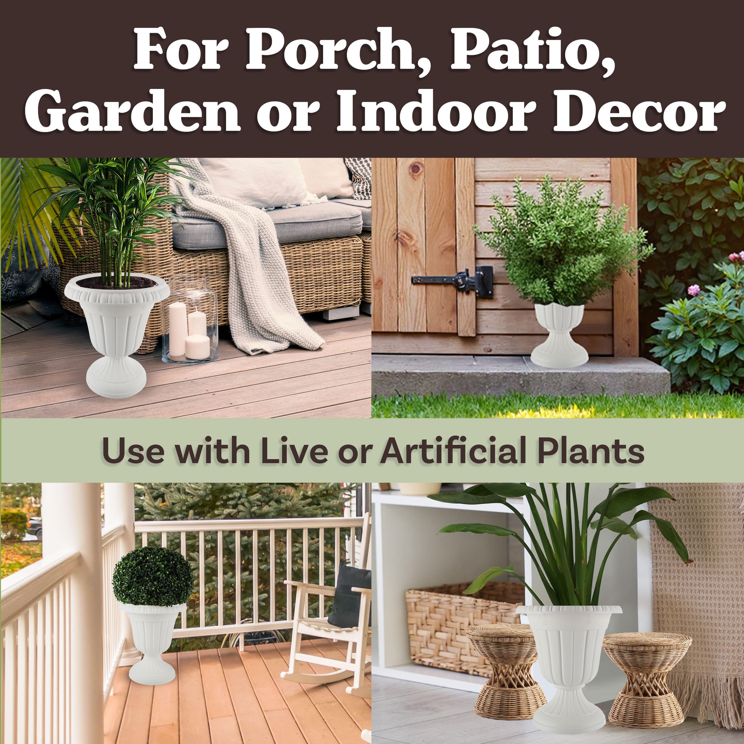 Pure Garden planter empty, interior space and potential drainage options shown.