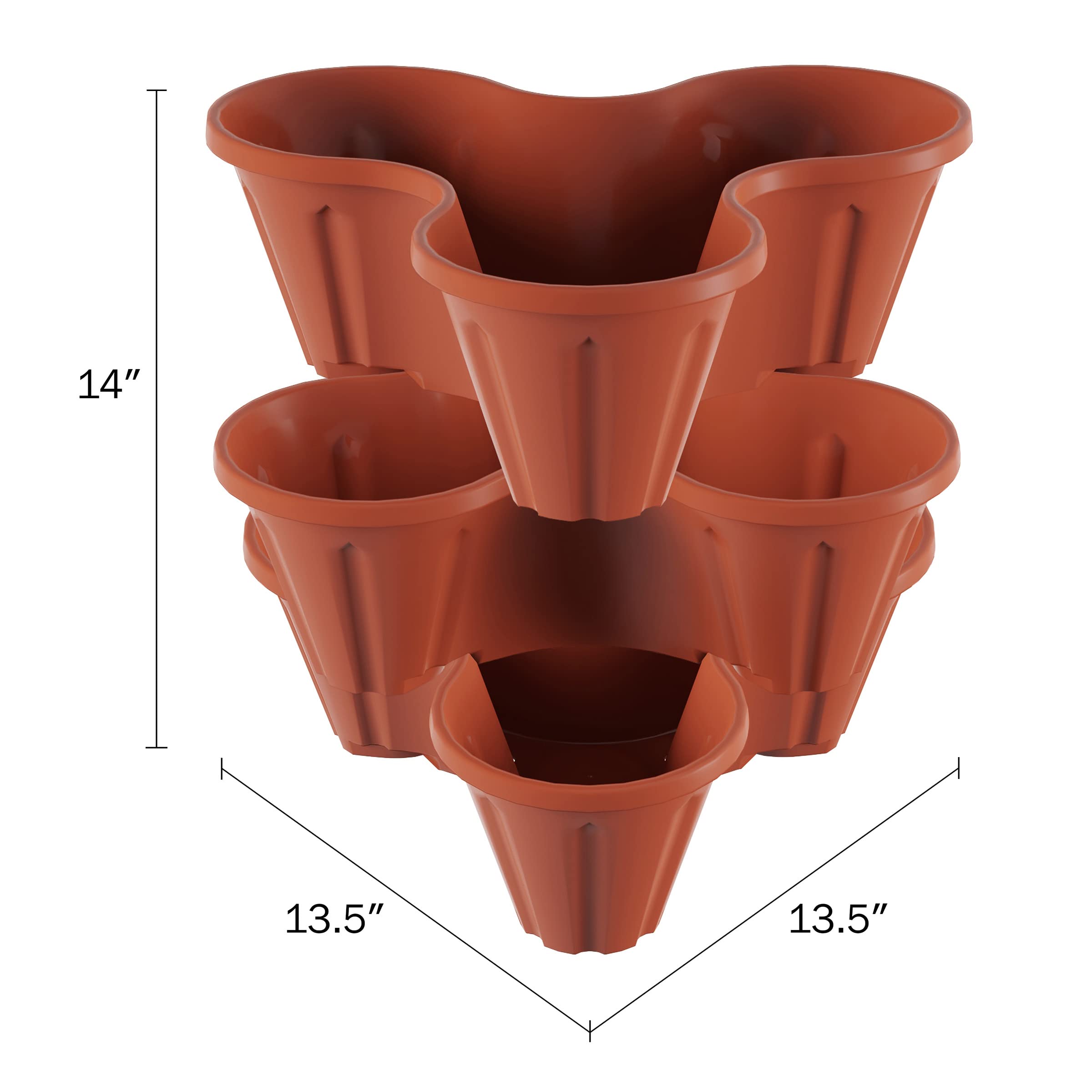 Pure Garden planter tower terracotta color adds warm charm to spaces.