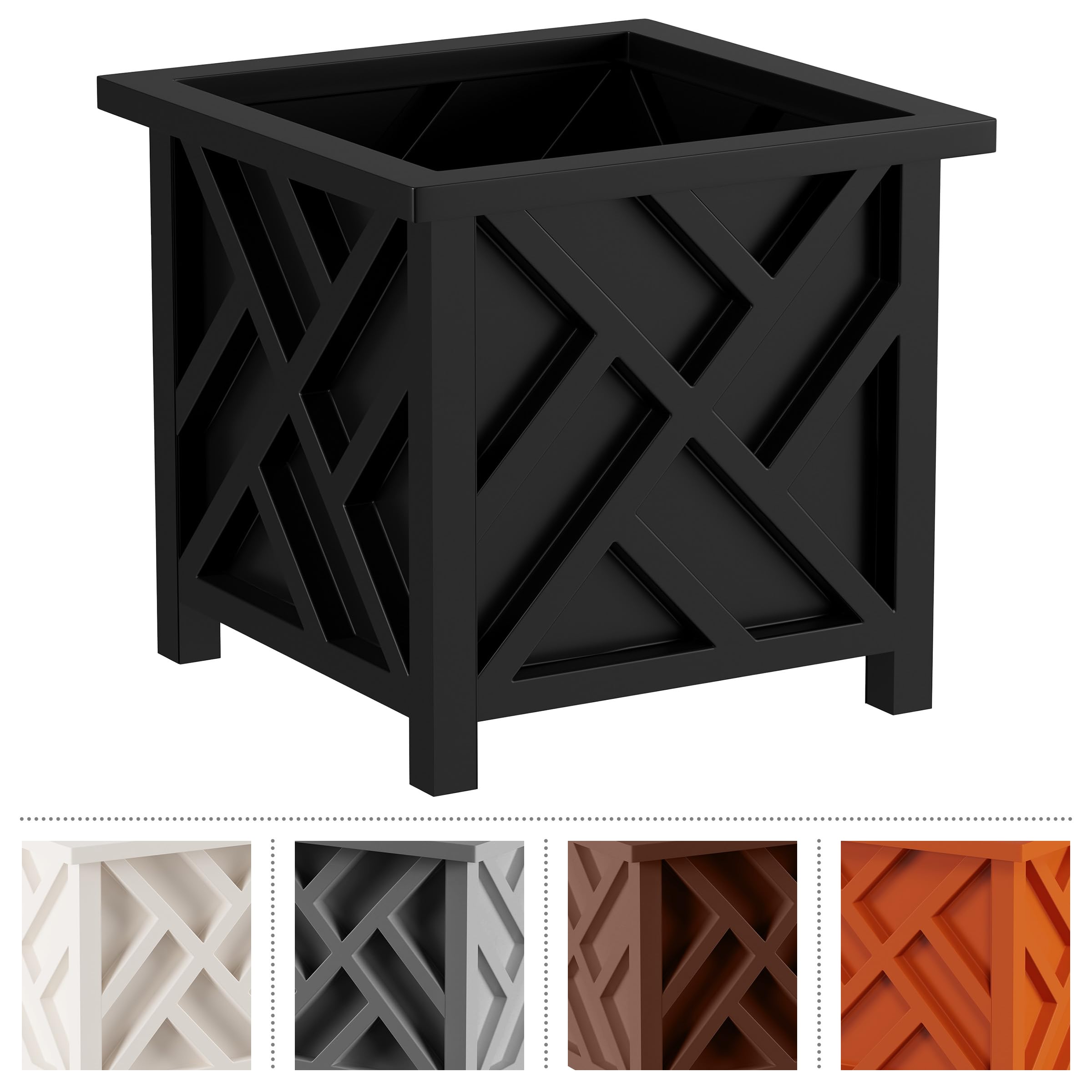 Pure Garden lattice planter pairs with topiaries for framed entryways