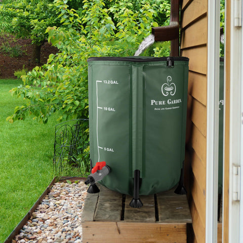 Pure Garden 13.2-gallon capacity supports garden watering without additives.