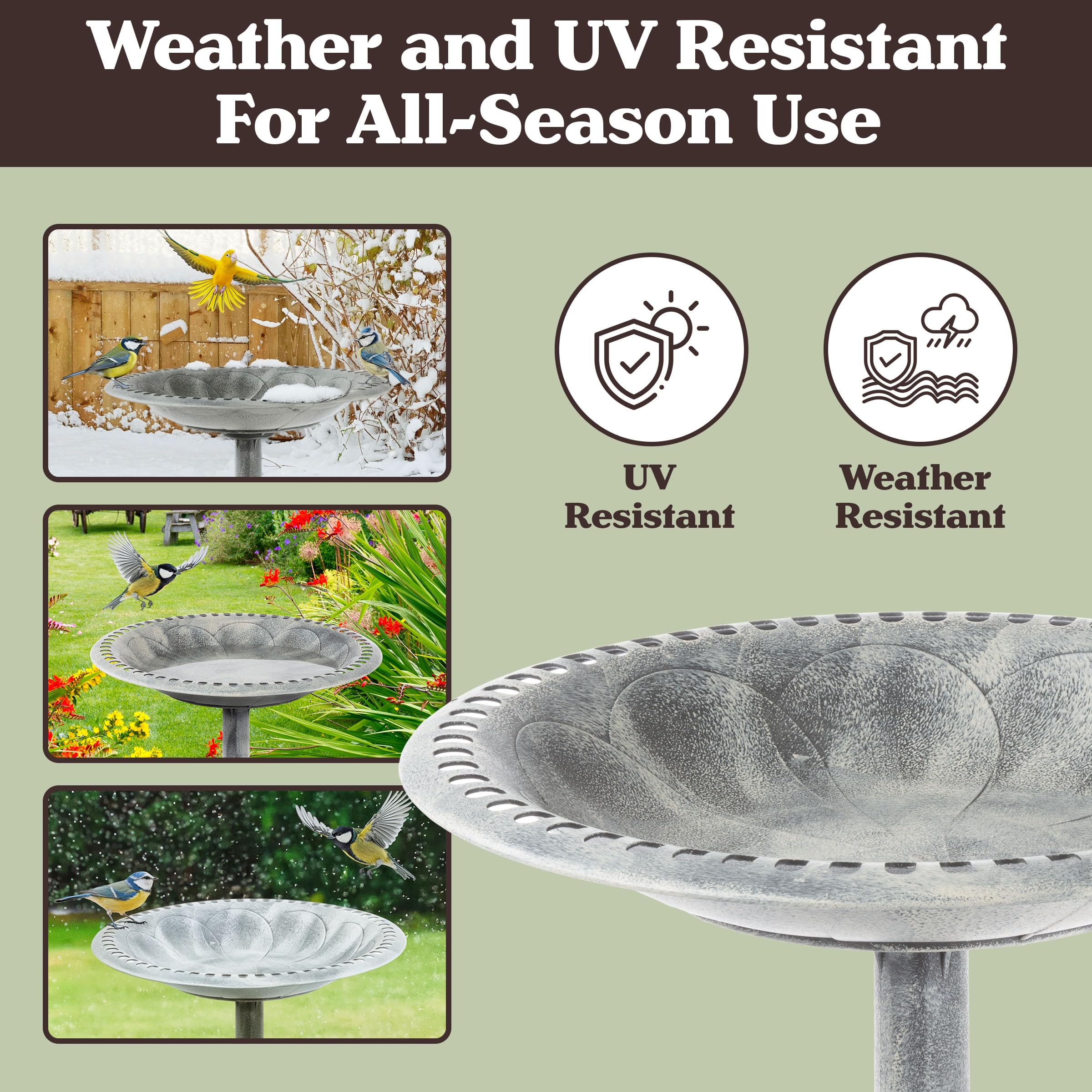 Pure Garden scrollwork and vintage finish elevate any patio, deck, or garden focal point.