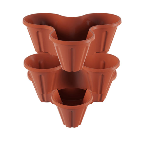 Pure Garden stacking planter tower 3-tier saves space for herbs and flowers.