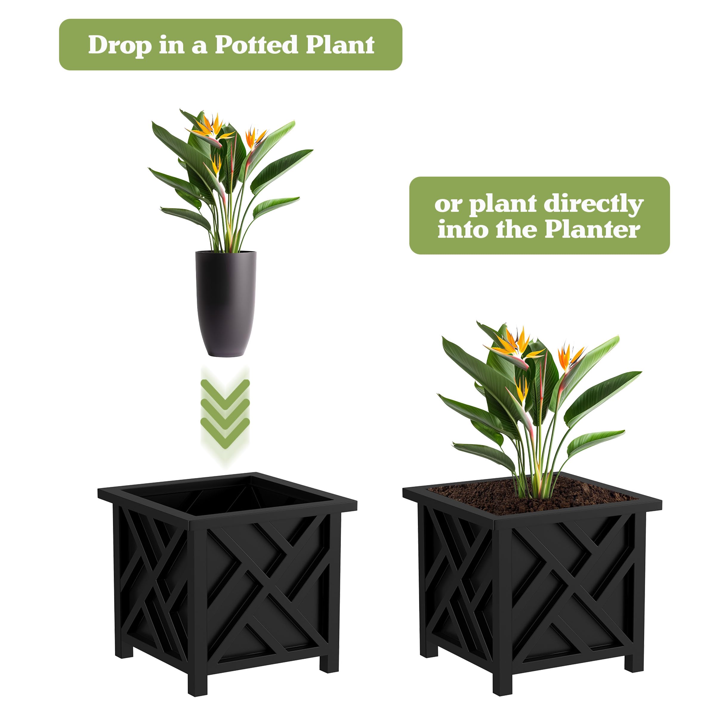 Pure Garden open-bottom planter box includes insert for flexibility