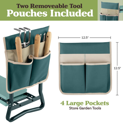 Two removable tool pouches keep essentials within reach