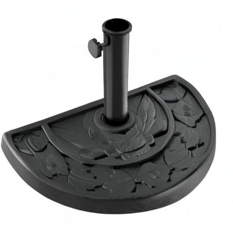 Pure Garden black outdoor base matches many patio schemes and umbrellas.