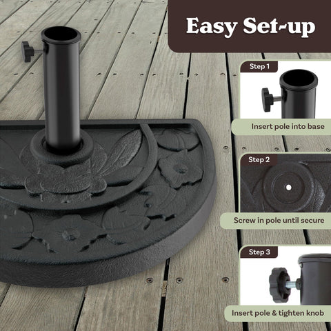Pure Garden stability screw helps secure the umbrella against light winds.
