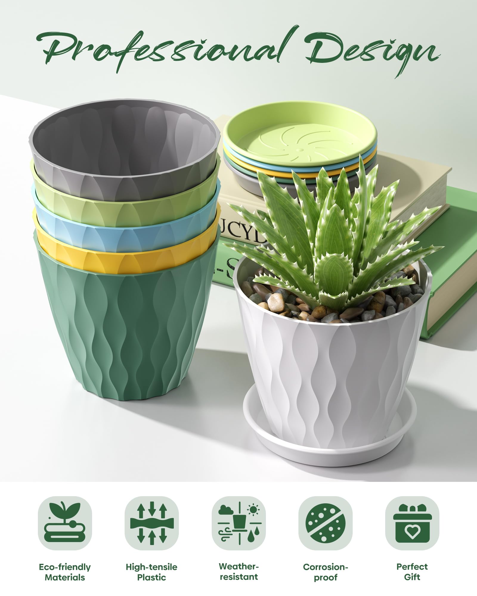 Pure Whimsy durable polypropylene pot designed to resist wind and sun