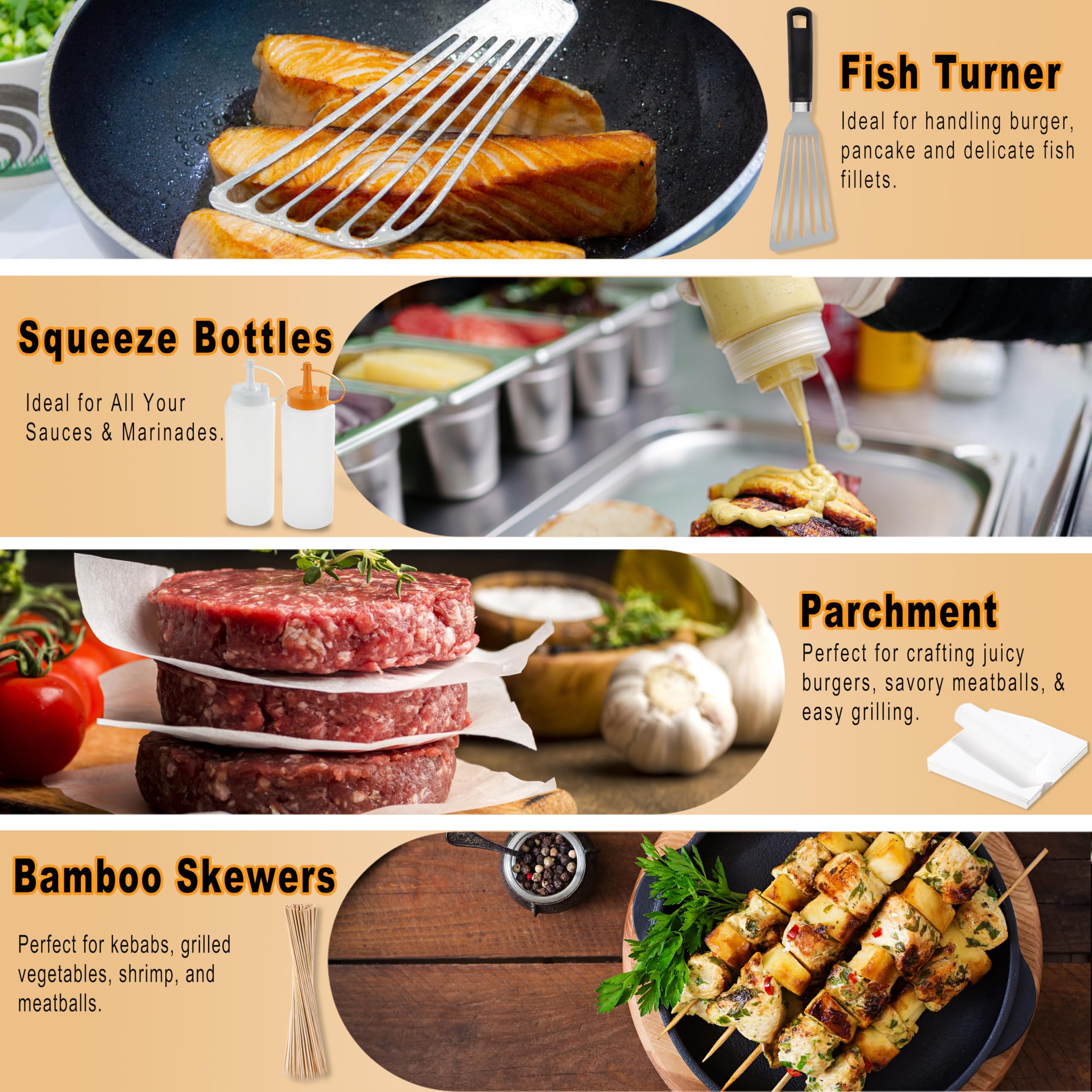 PureChef parchment paper sheets for easy non-stick grilling cleanup.