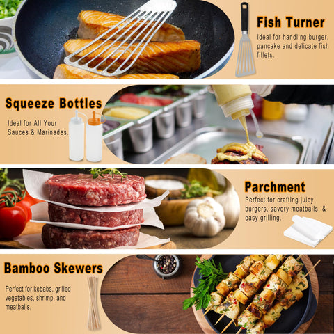 PureChef parchment paper sheets for easy non-stick grilling cleanup.