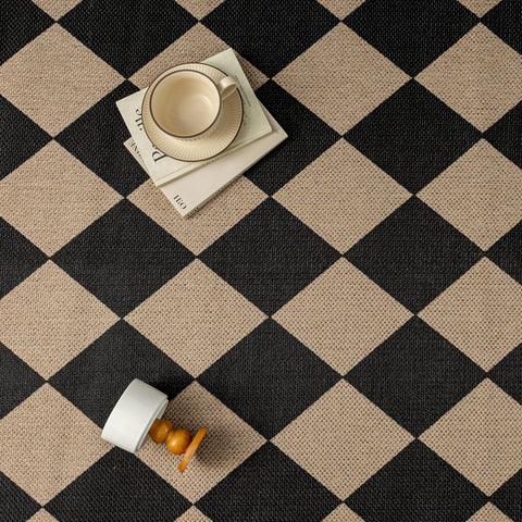PureCozy round rug at entry or deck provides welcoming non-slip foundation