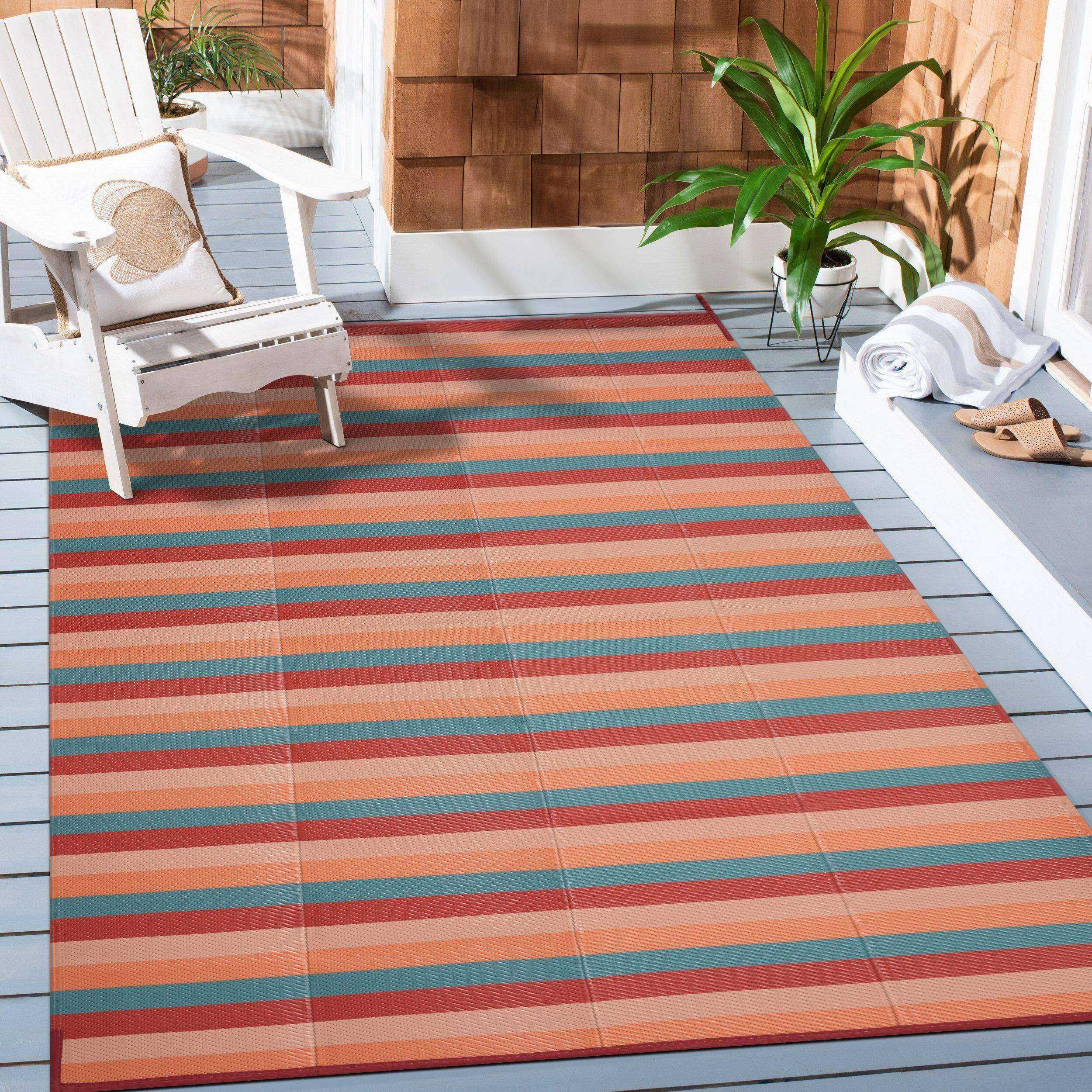Easy-to-clean outdoor rug by PureCozy, quick drying