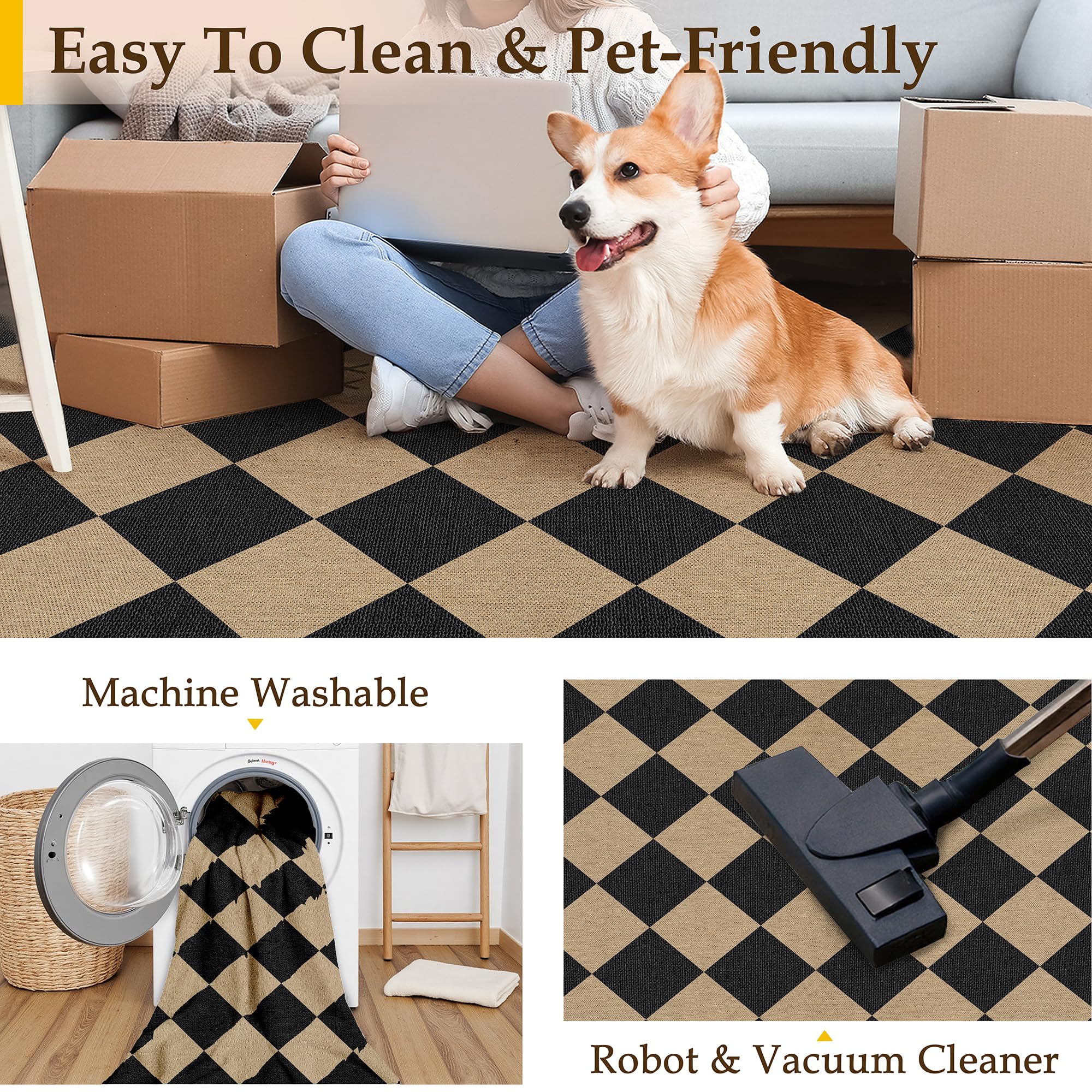 PureCozy rug ships folded, easy to unroll and flatten.