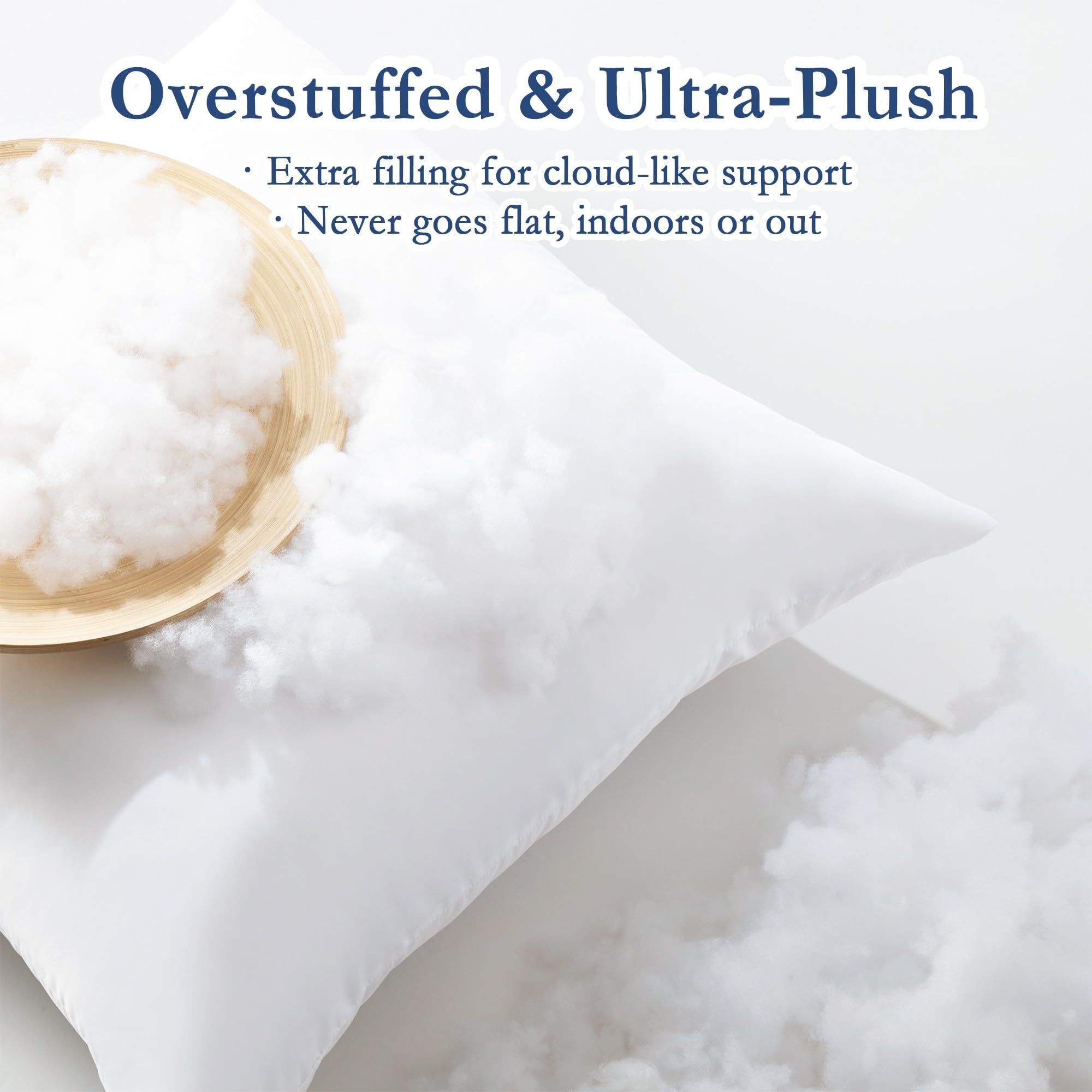 Puredown plush overstuffed filling delivers luxuriously soft, supportive comfort.